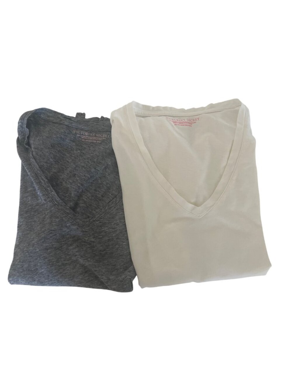 Victorias Secret Sleep V-Neck Tee Bundle Gray & White Soft
